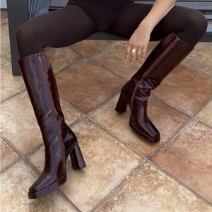Jeffrey Campbell MAXIMAL boots in brown/ burgundy